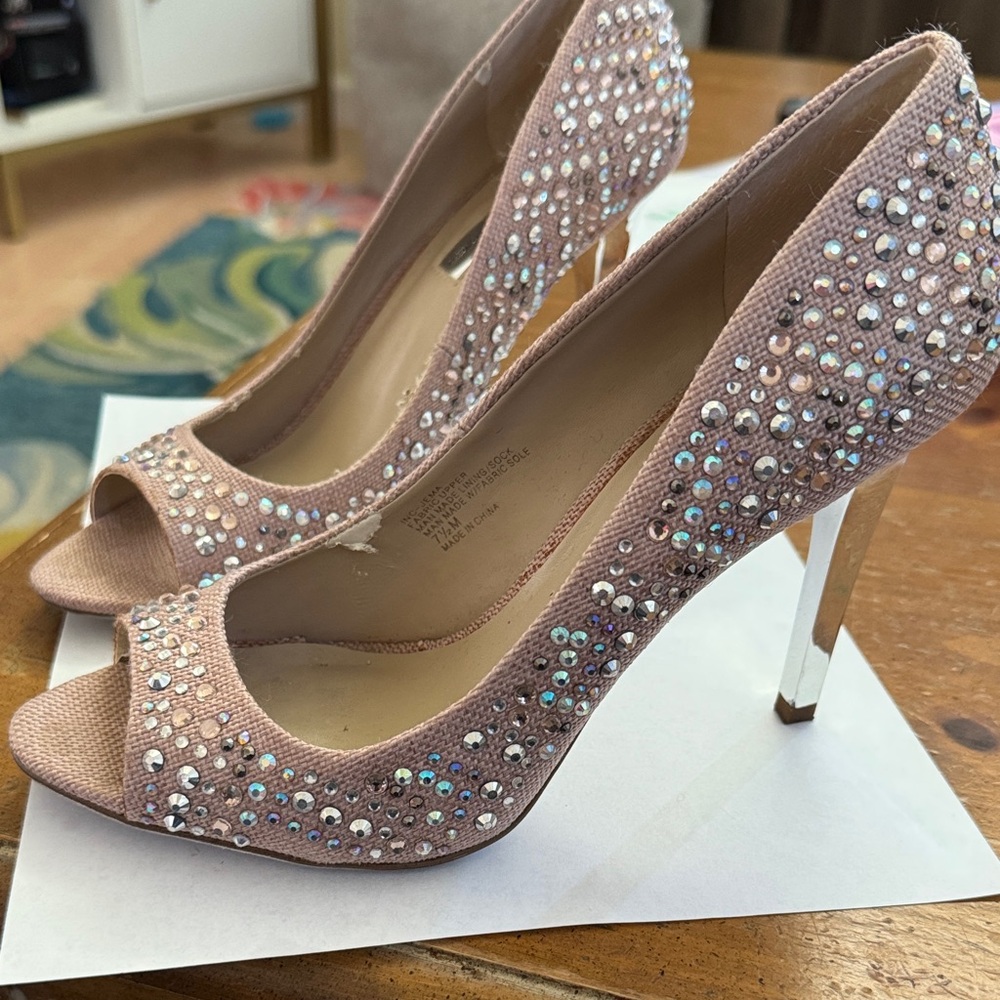 INC International Concepts Pink Embellished Heels